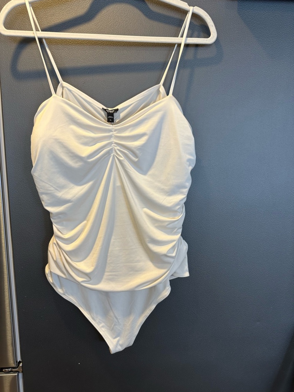 Express Women’s Bodysuit Size XL Ruched Spaghetti Strap Bodysuit